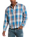 John Elliott Hemi Point Sur Check Oversize Cotton Button-up Shirt In Blue