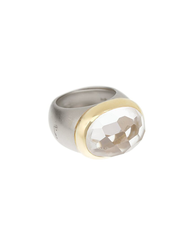 Heritage Pomellato Pomellato 18k Two-tone 8.00 Ct. Tw. Diamond & Rock Crystal Cocktail Ring (authentic ) In Metallic
