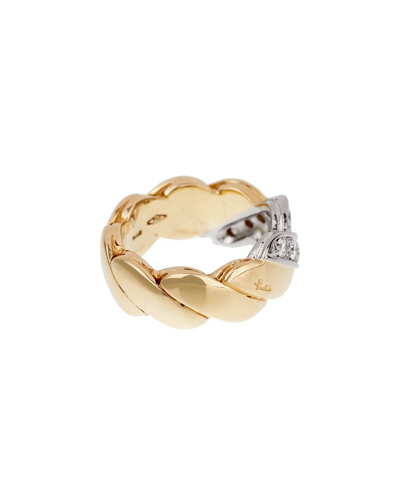 Heritage Pomellato Pomellato 18k Two-tone 0.30 Ct. Tw. Diamond Braided Ring (authentic ) In Gold