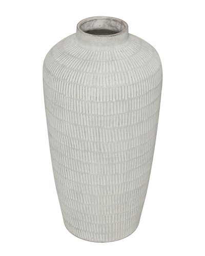 Peyton Lane Ceramic Textured Patterned Vase In Cream