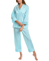 Natori Infinity Cotton Sateen Notch Pajamas In Blue