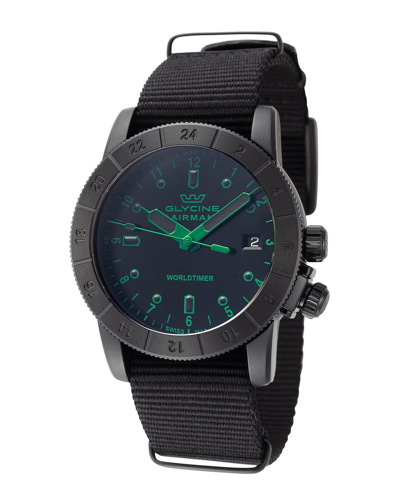 Glycine Airman Worldtimer Watch In Black