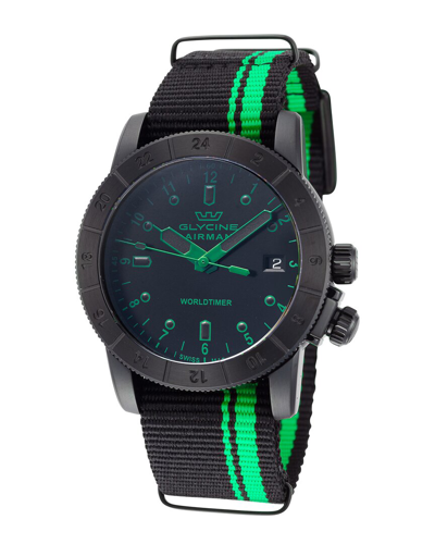 Glycine Airman Worldtimer Watch In Black / Green