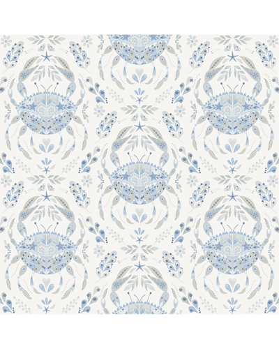 Nuwallpaper Blue Shellby Peel & Stick Wallpaper