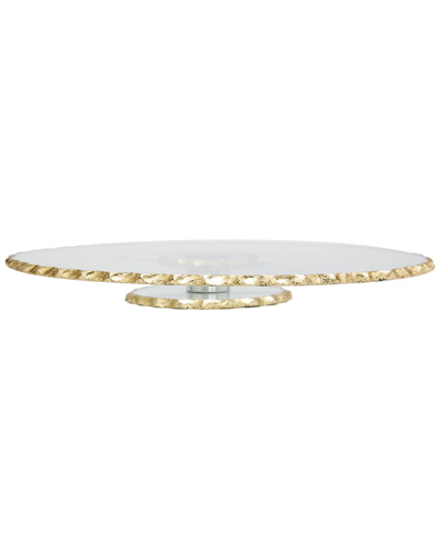 ALICE PAZKUS ALICE PAZKUS LAZY SUSAN CAKE TRAY STACKED GLASS WITH GOLD EDGE