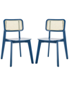Safavieh Luz Cane Dining Chair In Navy