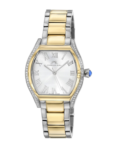 Porsamo Bleu Celine Women's Tonneau Watch, 1001eces In Two Tone  / Gold Tone / Silver / Yellow