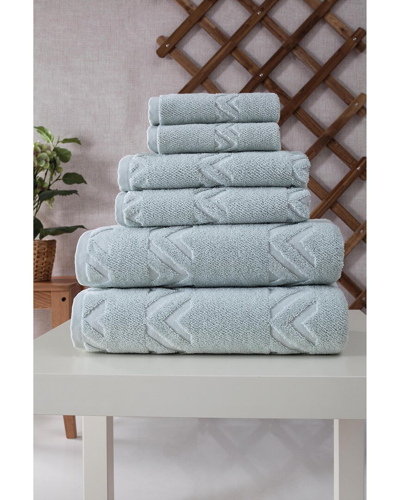 Ozan Premium Home Sovrano 6pc Towel Set In Aqua