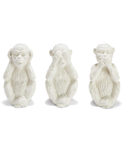 Two's Company Set Of 3 No Evil Monkeys In Silver