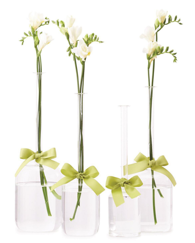 Two's Company Set Of 4 Glass Vases In Clear