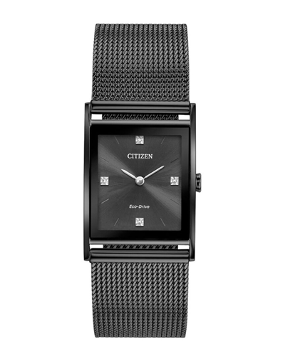 Citizen Unisex Mesh Bracelet Watch, 26mm In Black