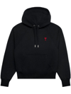 AMI ALEXANDRE MATTIUSSI LOGO-EMBROIDERED ORGANIC-COTTON HOODIE