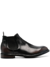 Officine Creative Temple 008 Leather Boots In 118 Caffe'/supernero