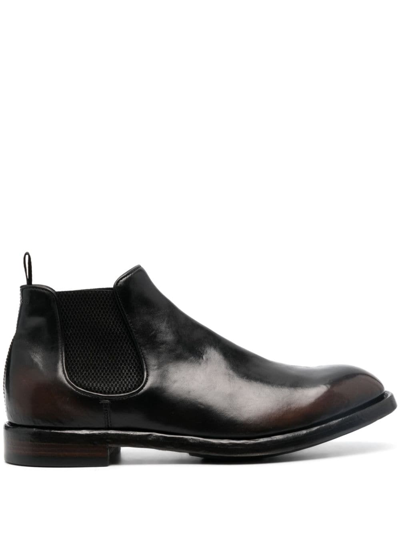 Officine Creative Temple 008 Leather Boots In 118 Caffe'/supernero