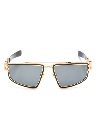 Balmain Eyewear Titan Tinted Pilot-frame Sunglasses In Black