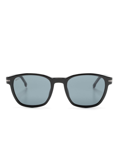 Hugo Boss Square-frame Sunglasses In Black