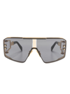 Balmain Le Masque Oversize-frame Sunglasses In Gld - Blk