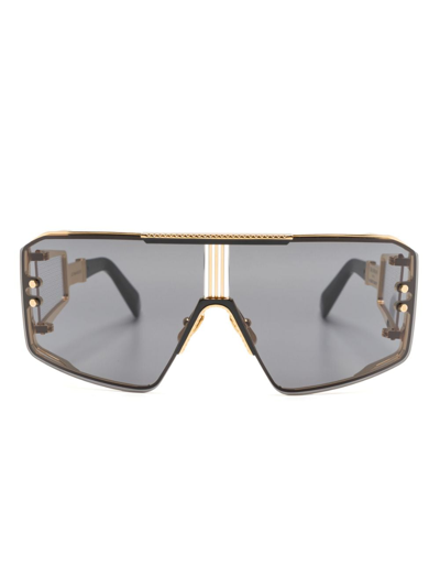 Balmain Eyewear Le Masque Oversize-frame Sunglasses In Gld - Blk