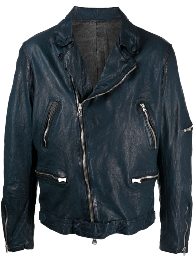 Yohji Yamamoto I-double Riders Leather Jacket In Black