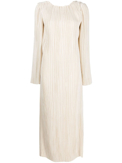 Rachel Gilbert Ziara Long-sleeve Midi Dress In Neutrals