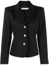 ALESSANDRA RICH LACE-UP WOOL-BLEND BLAZER