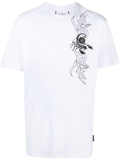 Philipp Plein Ss Scorpion Round-neck T-shirt In White
