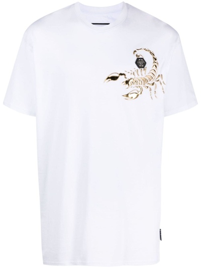 Philipp Plein Ss Scorpion Round-neck T-shirt In White