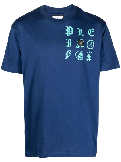 Philipp Plein Gothic Plein Logo-print T-shirt In Blue