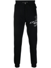 Philipp Plein Graphic-detail Tapered Track Pants In Black