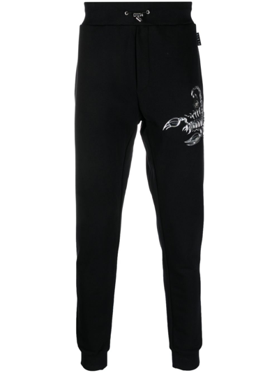 Philipp Plein Scorpion Appliqué-detail Track Trousers In Black