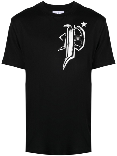 Philipp Plein Logo-print Round-neck T-shirt In Black