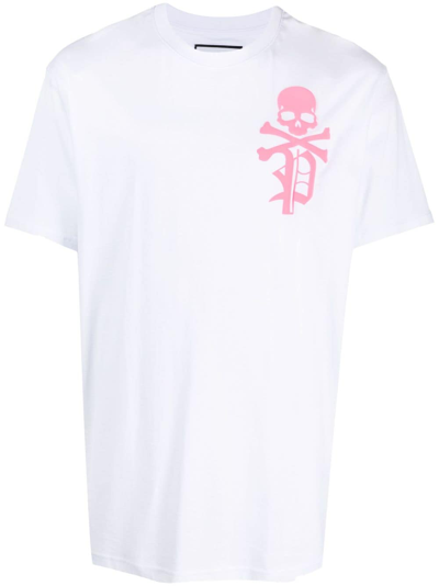 Philipp Plein Ss Skull & Bones Round-neck T-shirt In White