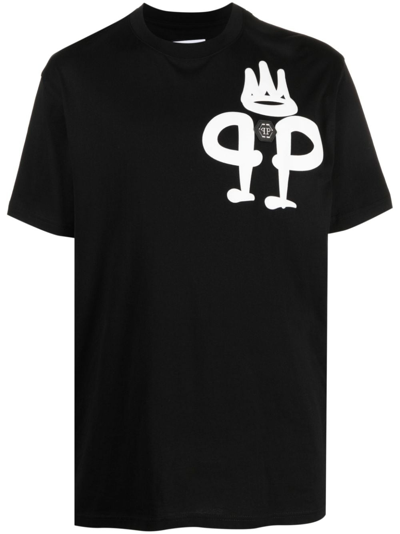 Philipp Plein Ss Iconic Plein Round-neck T-shirt In Black