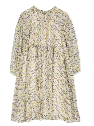 Bonpoint Kids' Polka-dot Flared Dress In Neutrals