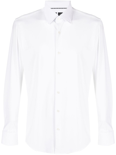 Hugo Boss Slim-cut Long-sleeved Shirt In White