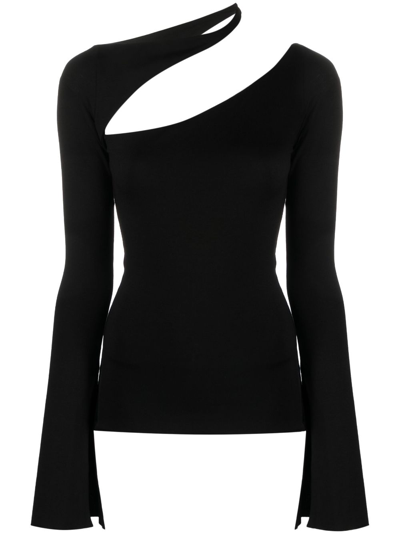 Manurí Asymmetric Cut-out Top In Black