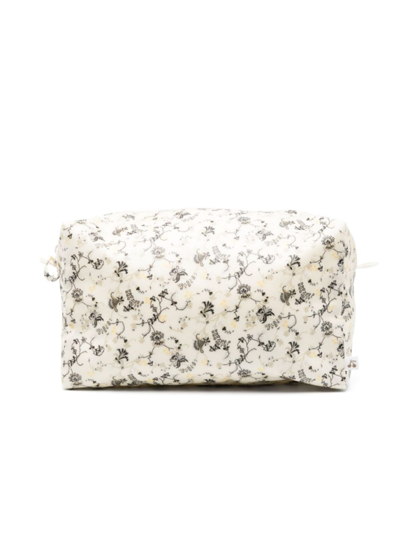 Bonpoint letter-print cotton pouch - White