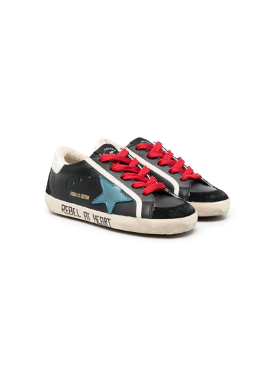 Bonpoint Kids' Star-patch Leather Sneakers In Black