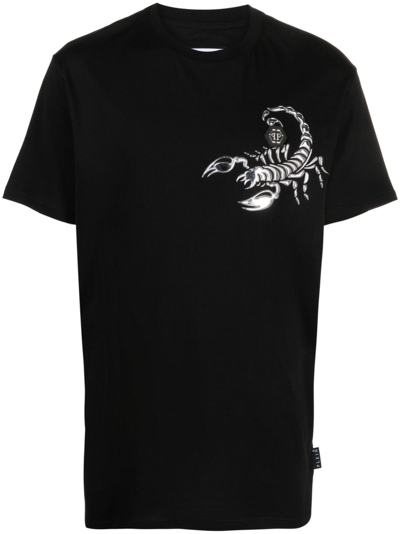 Philipp Plein Ss Scorpion Round-neck T-shirt In Black