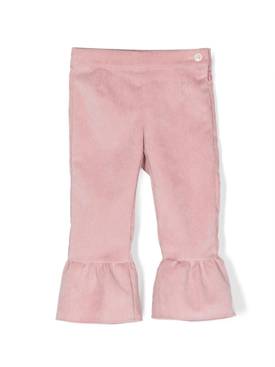 La Stupenderia Kids' Ruffle-cuff Trousers In Pink