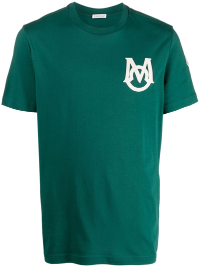 Moncler Green Patch T-shirt In 875 Green