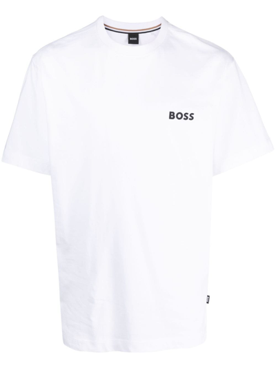 Hugo Boss Logo-print Cotton T-shirt In White