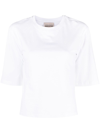 Semicouture Lettuce-hem Short-sleeve T-shirt In White