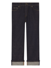 Dolce & Gabbana Logo-plaque Straight Jeans In Blue
