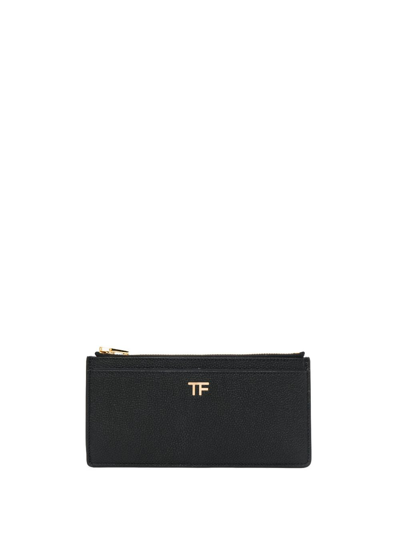 Tom Ford Logo-plaque Leather Wallet In Black
