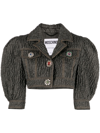 Moschino Structured Cropped Jacket With High-waisted Trousers In Black