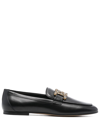 TOD'S CATENA CRYSTAL-EMBELLISHED LEATHER LOAFERS