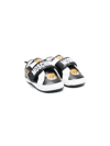 MOSCHINO TEDDY BEAR-PRINT LEATHER SNEAKERS