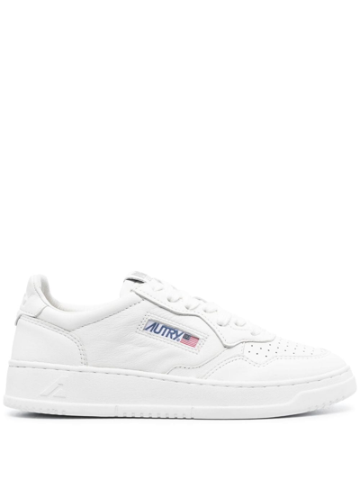 Autry Medalist Low-top Leather Sneakers In White