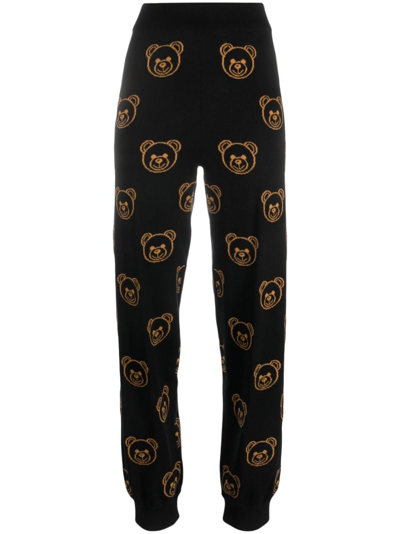 Moschino Teddy Bear-print Track Pants In Black